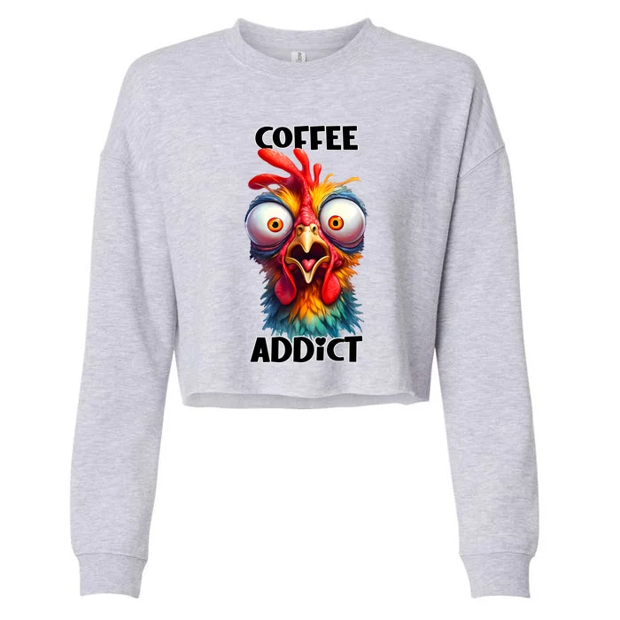 Coffee Addict Funny Turkey Cropped Pullover Crew