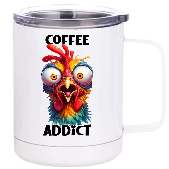 Coffee Addict Funny Turkey Front & Back 12oz Stainless Steel Tumbler Cup