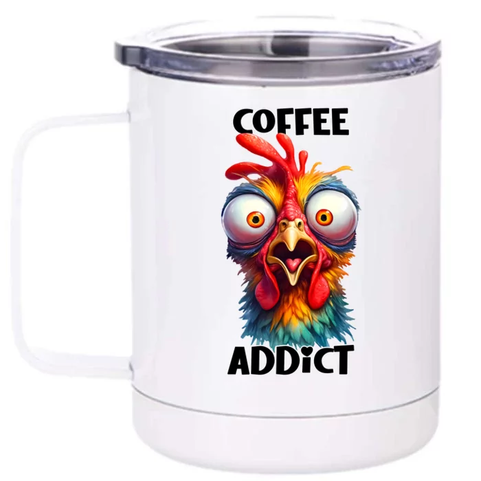 Coffee Addict Funny Turkey Front & Back 12oz Stainless Steel Tumbler Cup