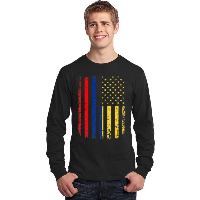 Colombian American Flag Colombian Roots Colombia America Tall Long Sleeve T-Shirt