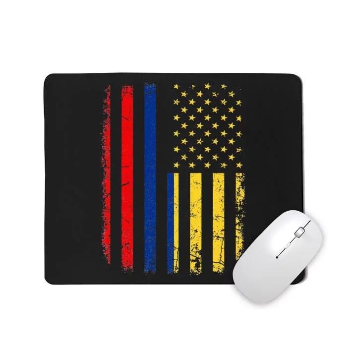 Colombian American Flag Colombian Roots Colombia America Mousepad