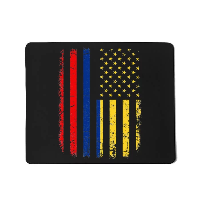 Colombian American Flag Colombian Roots Colombia America Mousepad