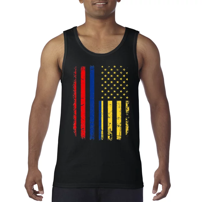 Colombian American Flag Colombian Roots Colombia America Tank Top