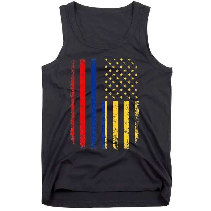 Colombian American Flag Colombian Roots Colombia America Tank Top