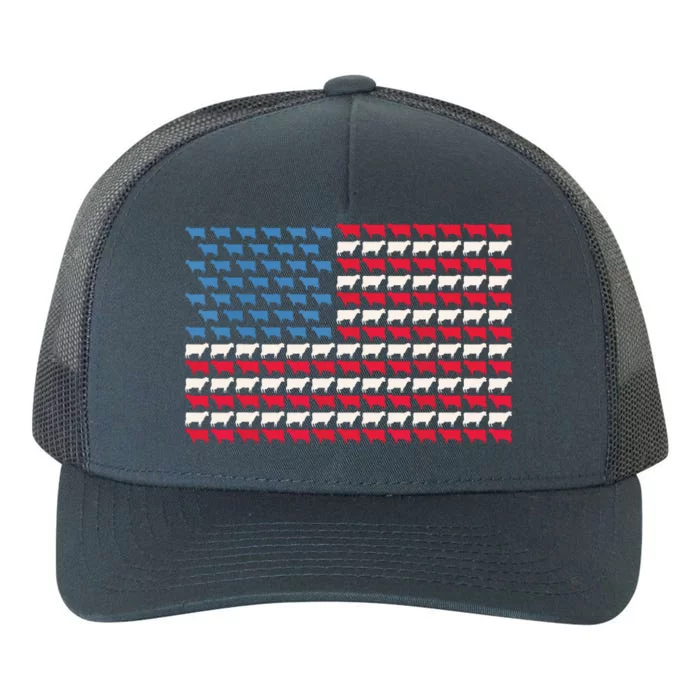 Cow American Flag Heifer US 4th Of July Farm Cattle USA Gift 2016 Yupoong Adult 5-Panel Trucker Hat