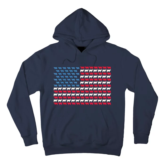 Cow American Flag Heifer US 4th Of July Farm Cattle USA Gift 2016 Hoodie