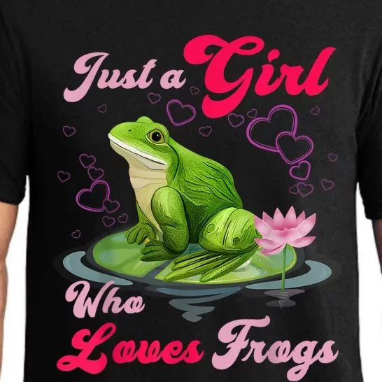 Cute And Funny Just A Girl Who Loves Frogs Pajama Set