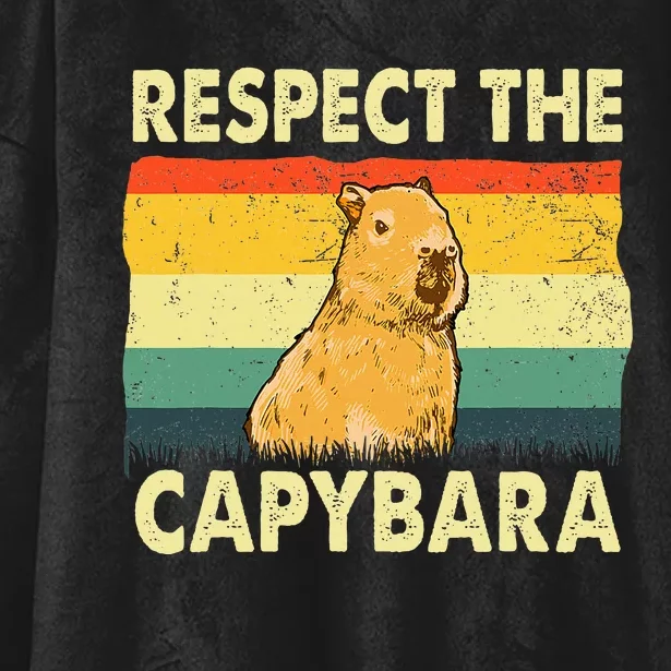 Capybara Art For Rodent Animal Lover Capybara Hooded Wearable Blanket