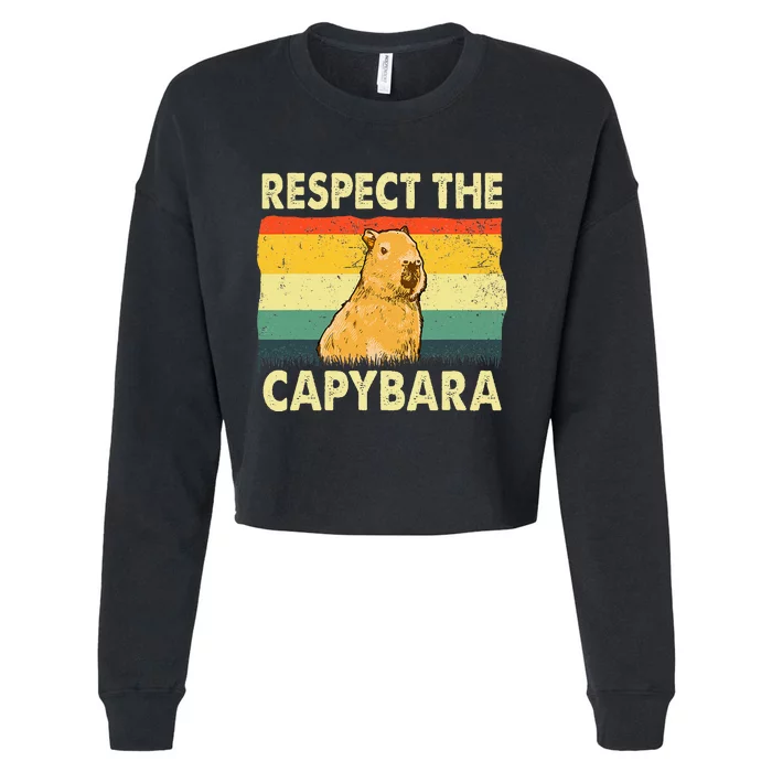 Capybara Art For Rodent Animal Lover Capybara Cropped Pullover Crew