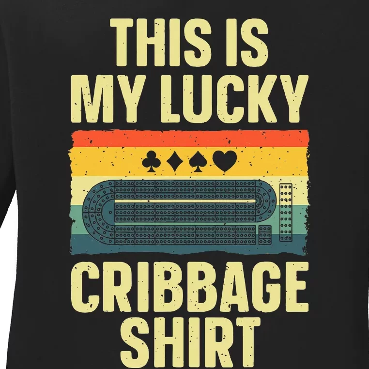 Cribbage Art For Cribbage Board Cribbage Player Ladies Long Sleeve Shirt