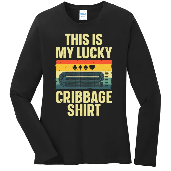 Cribbage Art For Cribbage Board Cribbage Player Ladies Long Sleeve Shirt