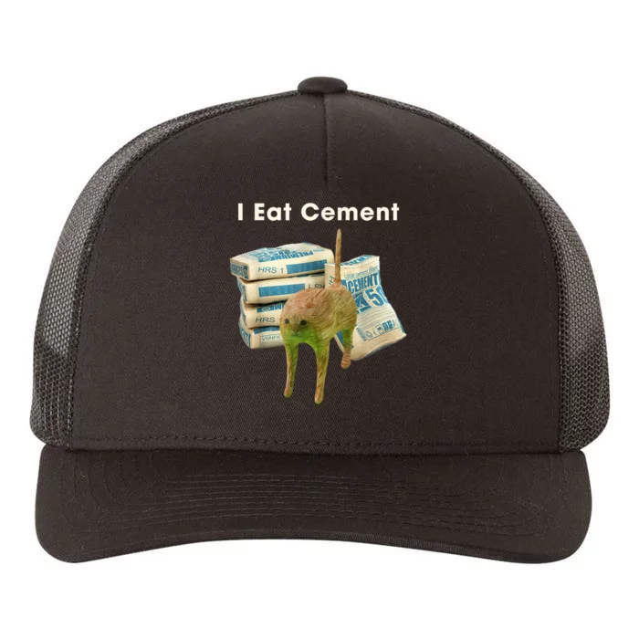 Classic Art Funny Catmeme Colorful Portrait I Eat Cement Yupoong Adult 5-Panel Trucker Hat