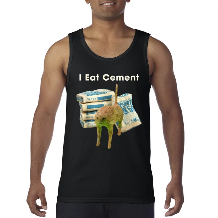 Classic Art Funny Catmeme Colorful Portrait I Eat Cement Tank Top