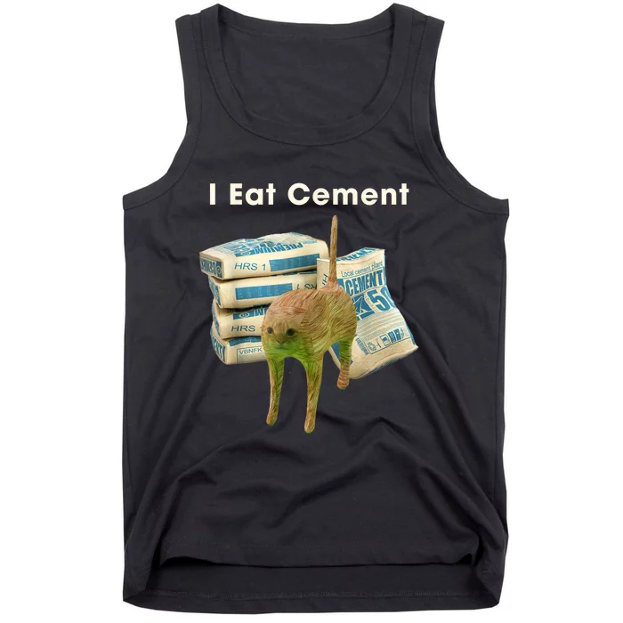 Classic Art Funny Catmeme Colorful Portrait I Eat Cement Tank Top