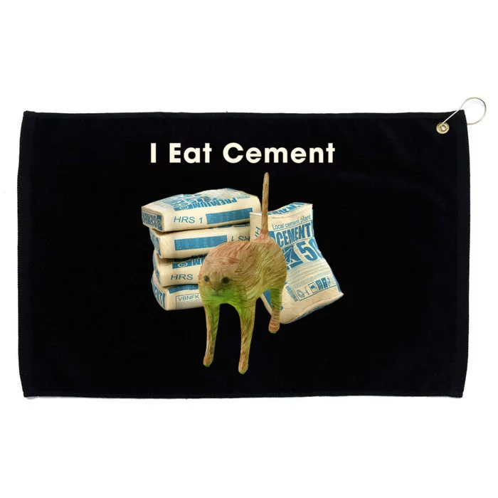 Classic Art Funny Catmeme Colorful Portrait I Eat Cement Grommeted Golf Towel