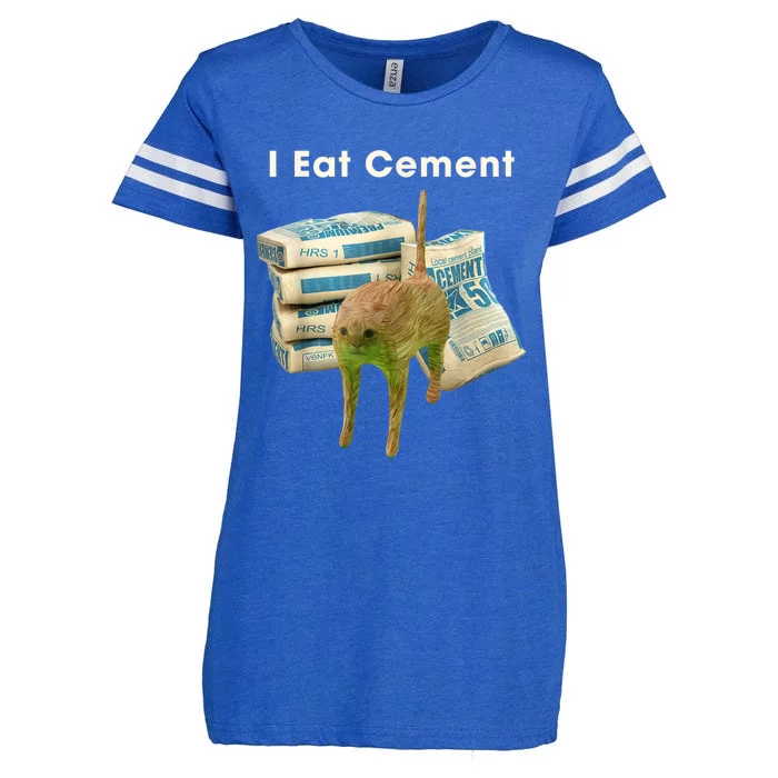 Classic Art Funny Catmeme Colorful Portrait I Eat Cement Enza Ladies Jersey Football T-Shirt