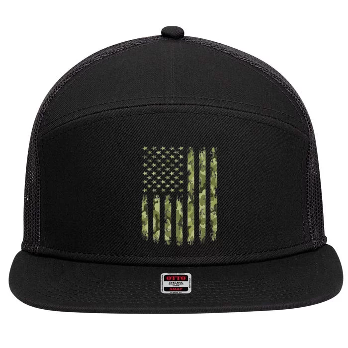 Camo American Flag Desert Green Camouflage Tactical Military 7 Panel Mesh Trucker Snapback Hat