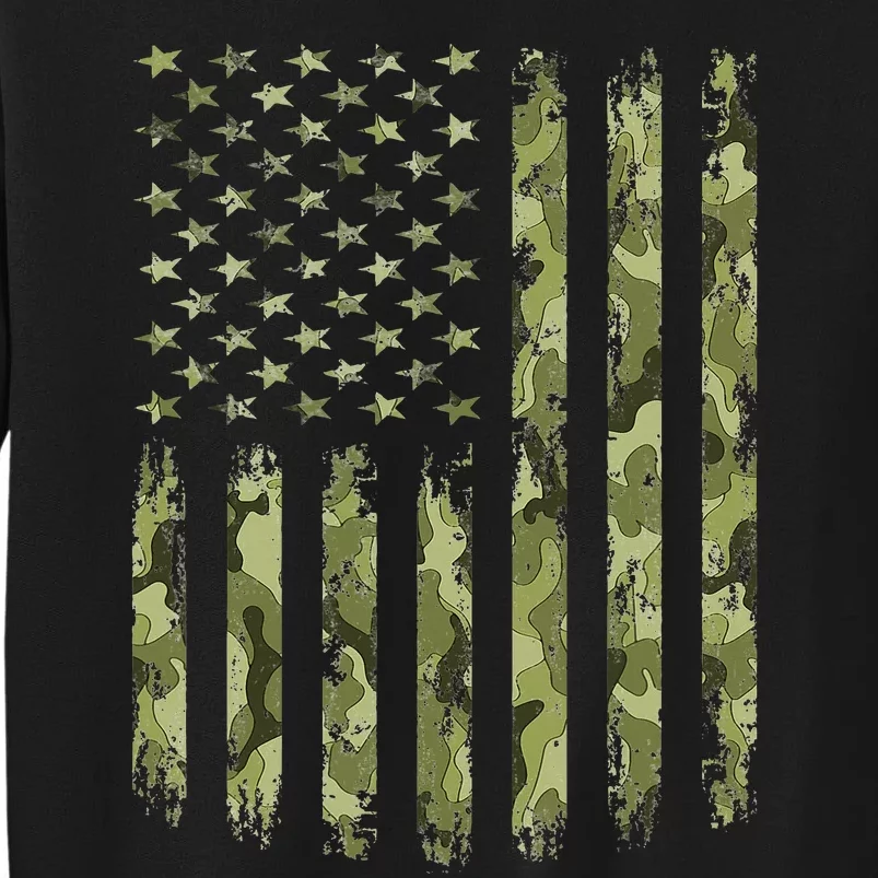 Camo American Flag Desert Green Camouflage Tactical Military Sweatshirt