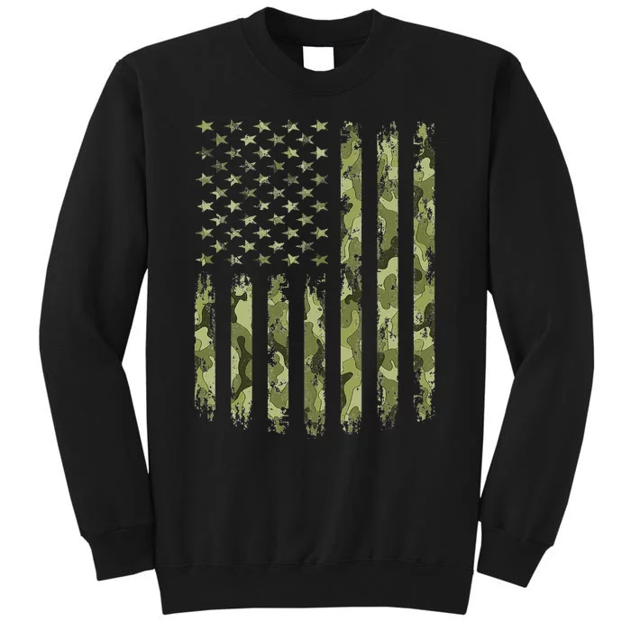 Camo American Flag Desert Green Camouflage Tactical Military Sweatshirt