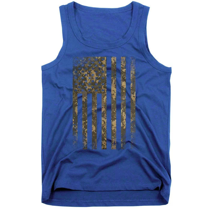 Camouflage American Flag Print Camo Military Tactical Funny Gift Tank Top