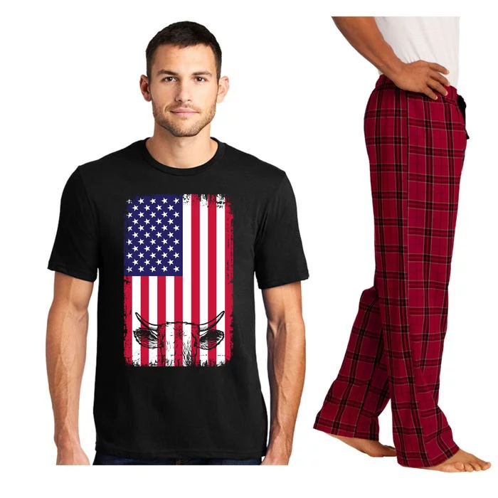 Cow American Flag 4th Of July Independence Day Gift Pajama Set