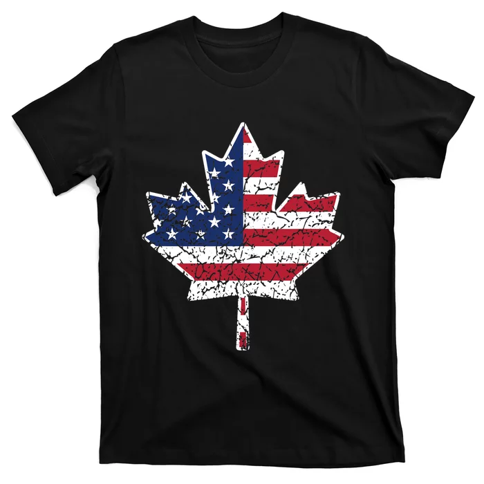 Canadian American Flag - Canada and US Flag Gift T-Shirt