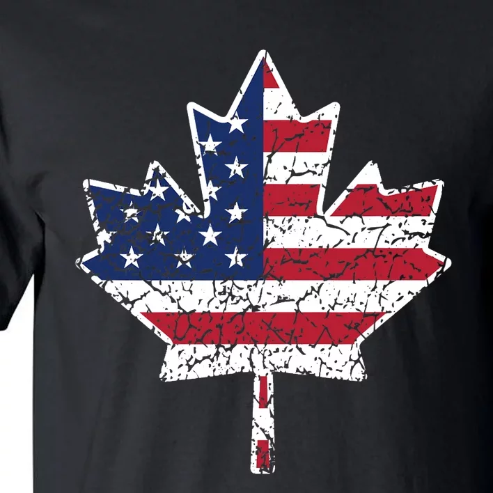 Canadian American Flag - Canada and US Flag Gift Tall T-Shirt