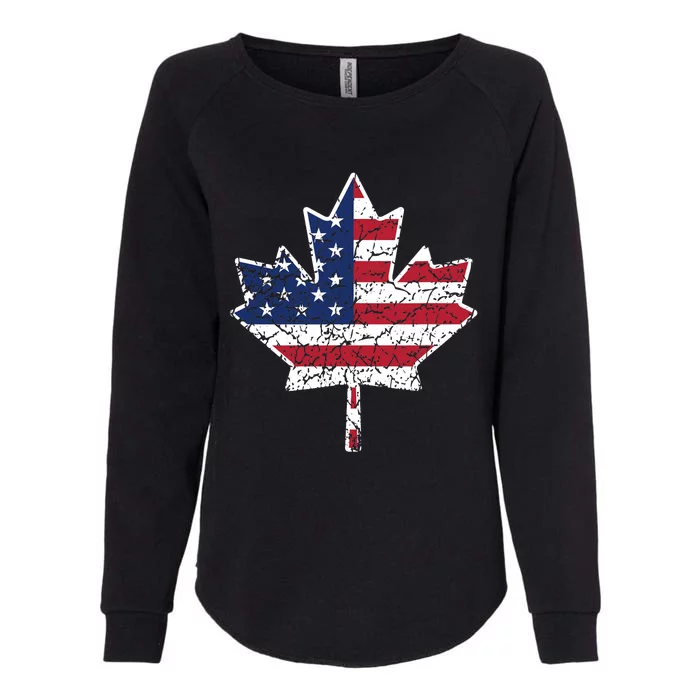 Canadian American Flag - Canada and US Flag Gift Womens California Wash Sweatshirt