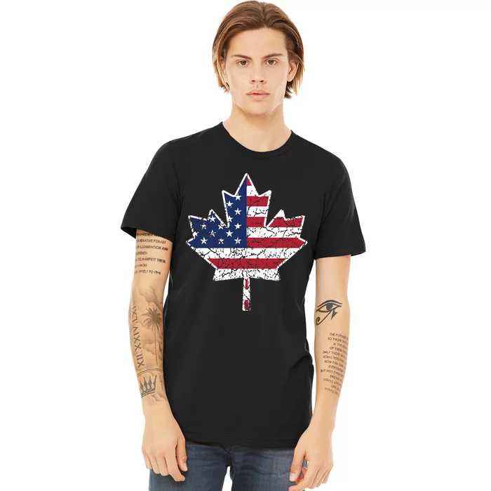 Canadian American Flag - Canada and US Flag Gift Premium T-Shirt