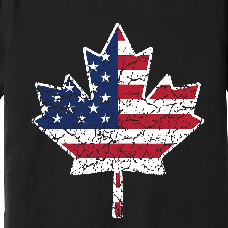 Canadian American Flag - Canada and US Flag Gift Premium T-Shirt