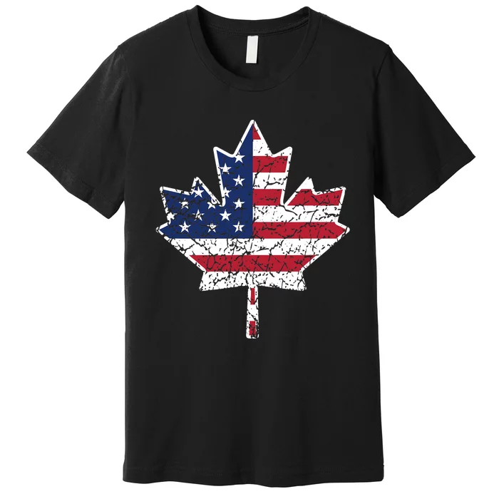 Canadian American Flag - Canada and US Flag Gift Premium T-Shirt