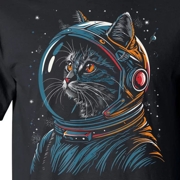 Cat Astronaut Funny Animal Design Tall T-Shirt