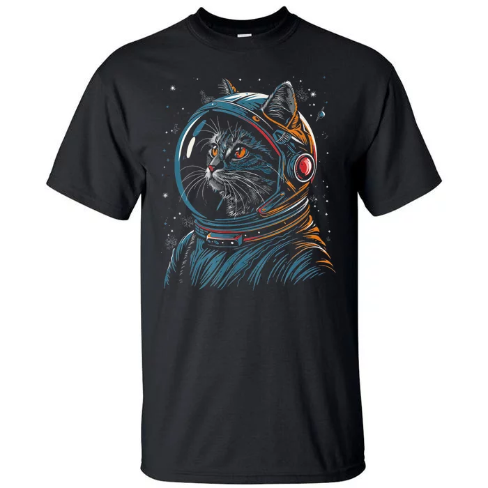 Cat Astronaut Funny Animal Design Tall T-Shirt