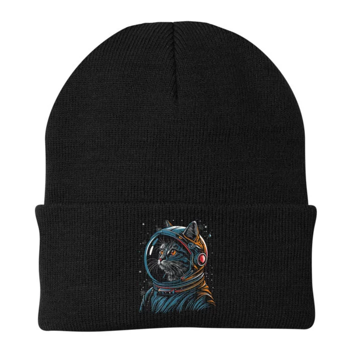 Cat Astronaut Funny Animal Design Knit Cap Winter Beanie