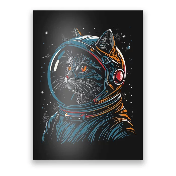 Cat Astronaut Funny Animal Design Poster