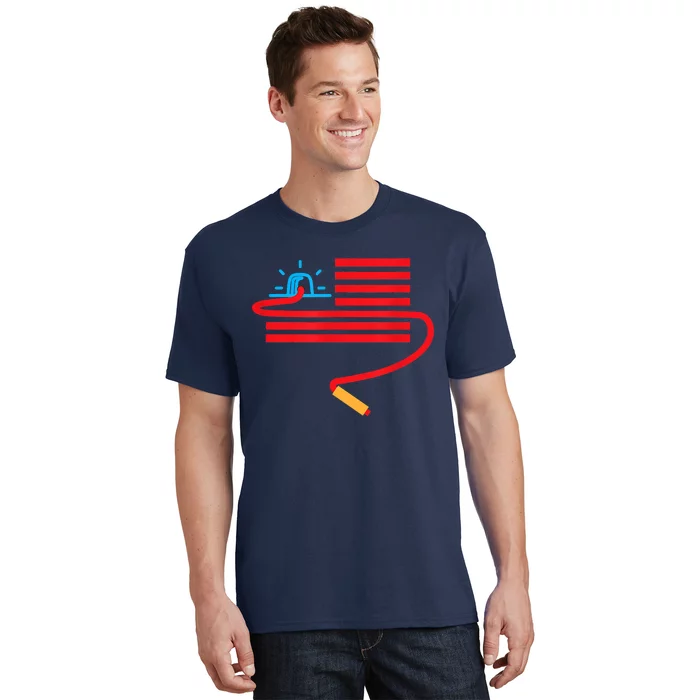 Clever American Flag Quiz Bowl USA T-Shirt