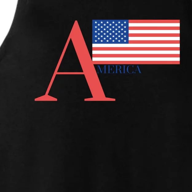 Classic American Flag Gift Usa Cute Gift Ladies Tri-Blend Wicking Tank