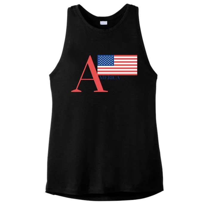 Classic American Flag Gift Usa Cute Gift Ladies Tri-Blend Wicking Tank