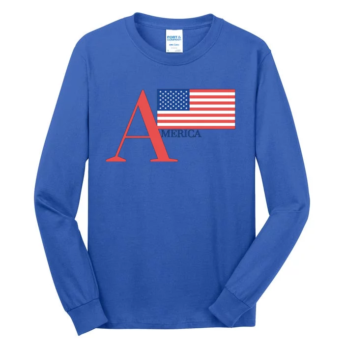 Classic American Flag Gift Usa Cute Gift Tall Long Sleeve T-Shirt