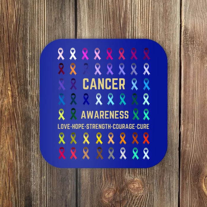 Cancer Awareness Fight Cancer In All Ribbon Color Supporter Coaster