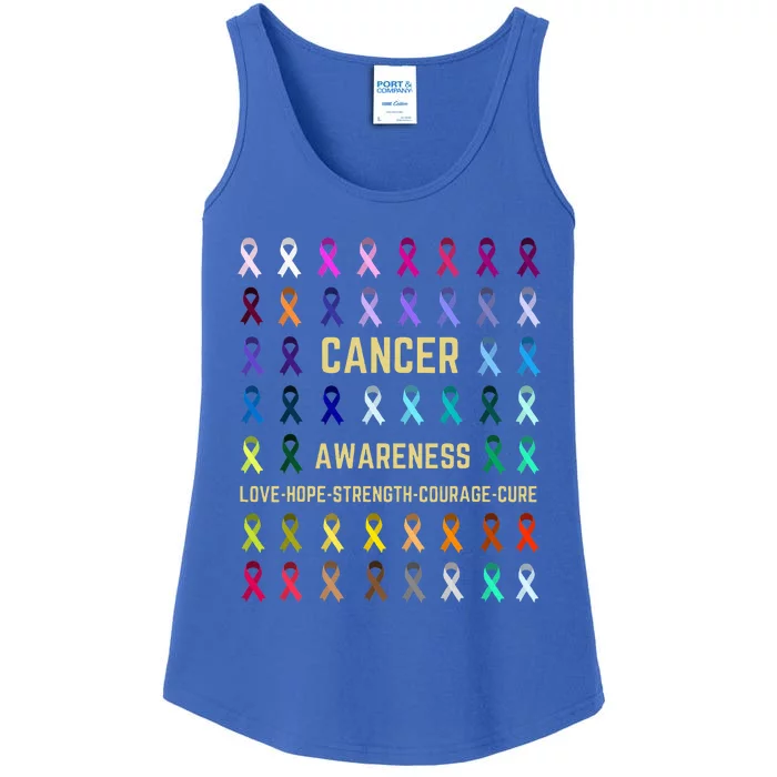 Cancer Awareness Fight Cancer In All Ribbon Color Supporter Ladies Essential Tank