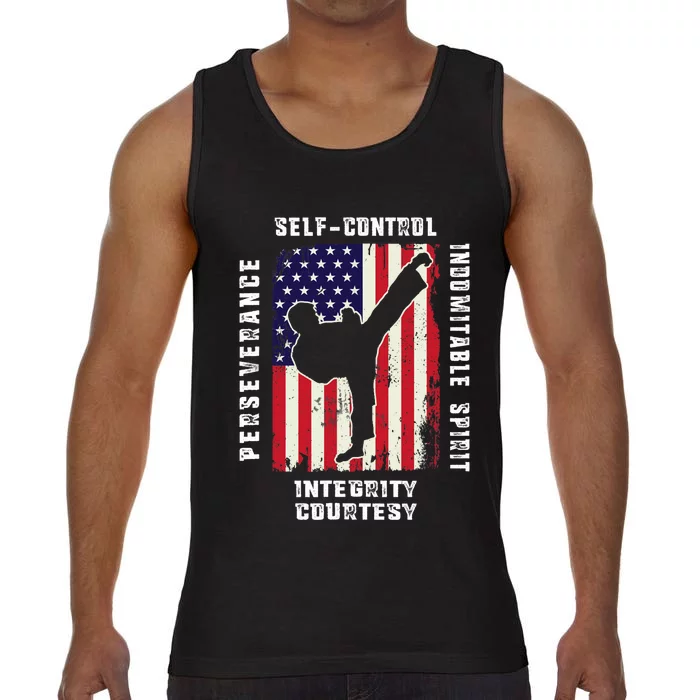 Cool American Flag Taekwondo Gift | Tae Kwon Do Martial Arts Comfort Colors® Tank Top