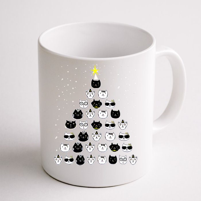 Cute Animal Faces Christmas Tree Front & Back Coffee Mug