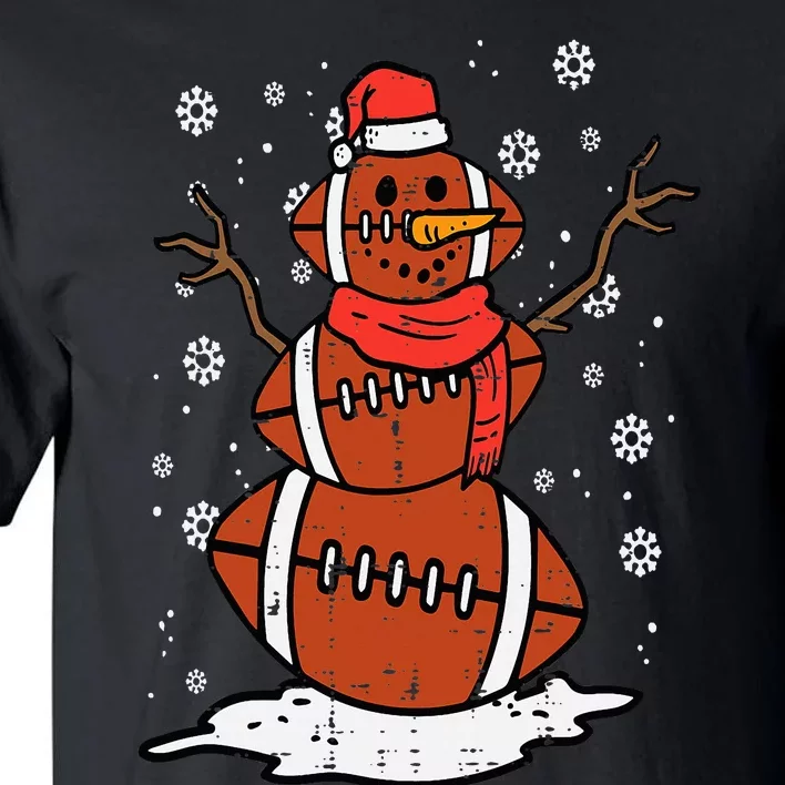 Christmas American Football Snowman Xmas Sport Tall T-Shirt