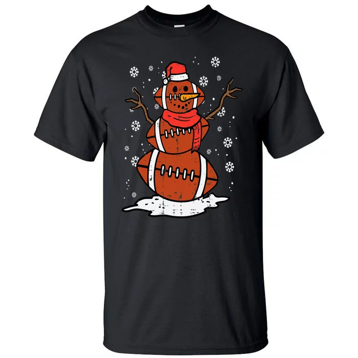 Christmas American Football Snowman Xmas Sport Tall T-Shirt