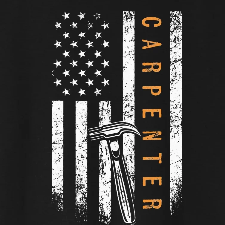 Carpenter American Flag Design Woodworking Carpentry Women's Crop Top Tee