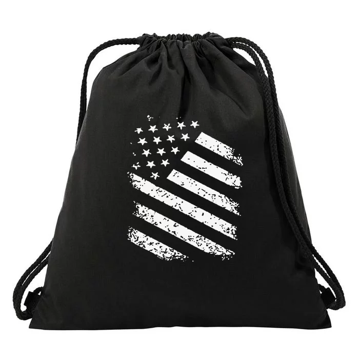 Classic American Flag Image Drawstring Bag