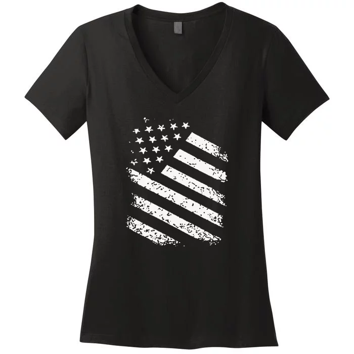 Classic American Flag Image Women's V-Neck T-Shirt