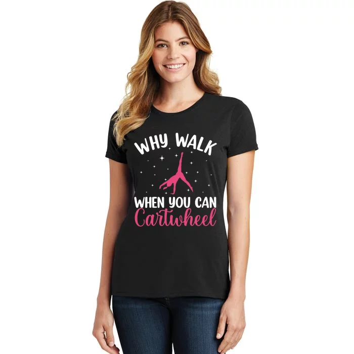 Cartwheel Art For Wo Girls Gymnast Gymnastics Tumbling Women's T-Shirt