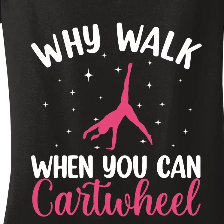 Cartwheel Art For Wo Girls Gymnast Gymnastics Tumbling Women's V-Neck T-Shirt